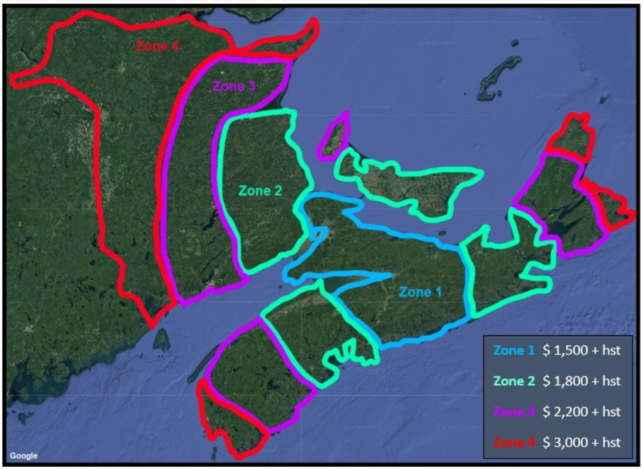 LIVING SHORELINE & LARGE-SCALE SITE VISITS (prices indicated on map)